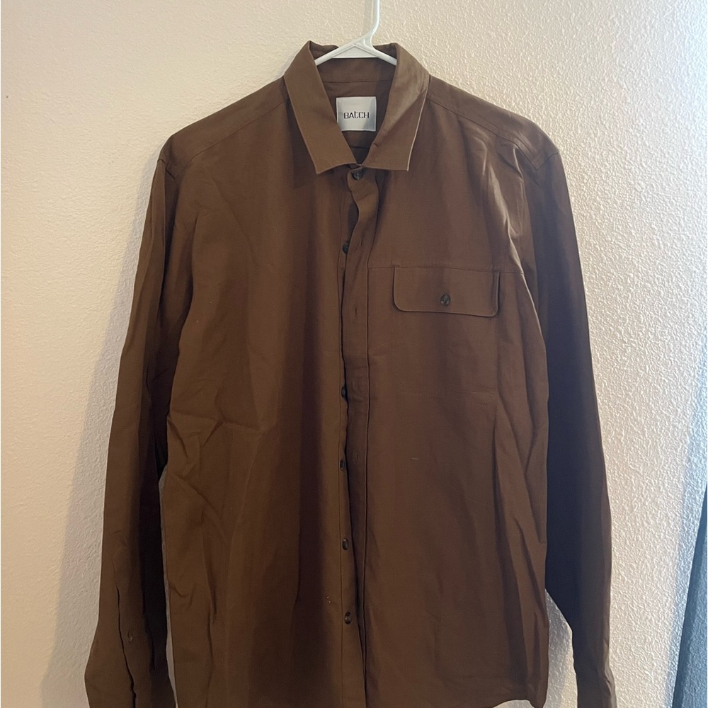 Batch Rogue Utility Shirt - Brown Stretch Cotton